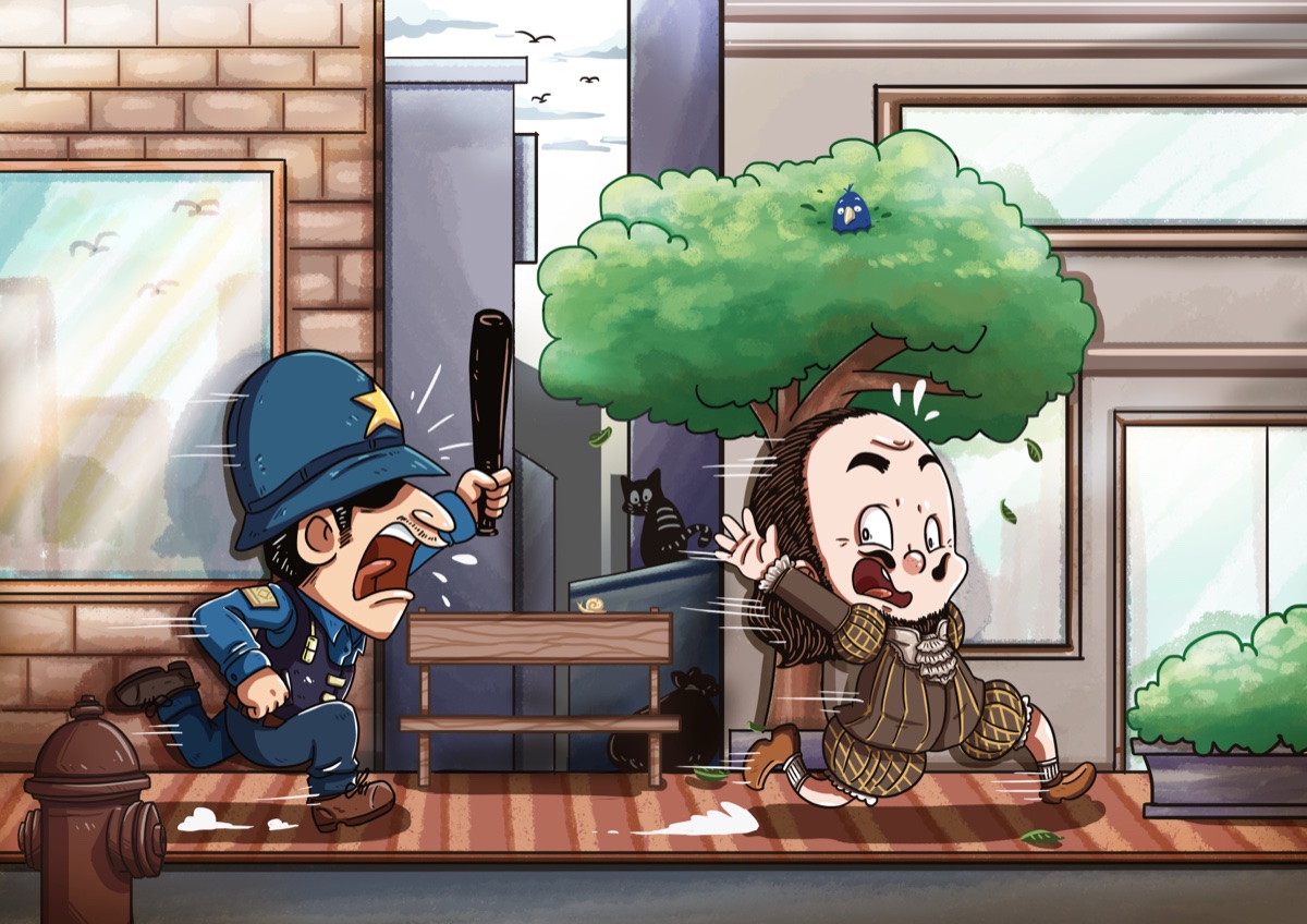 Shakespeare portrait in Elizabethan style